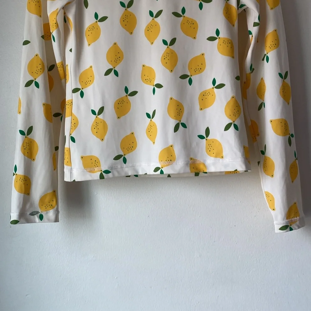 Hanna Andersson 12 Kids Lemon Print Rashguard